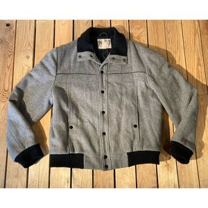 Vintage FOX KNAPP Men's Snap Up Wool Bomber Jacket